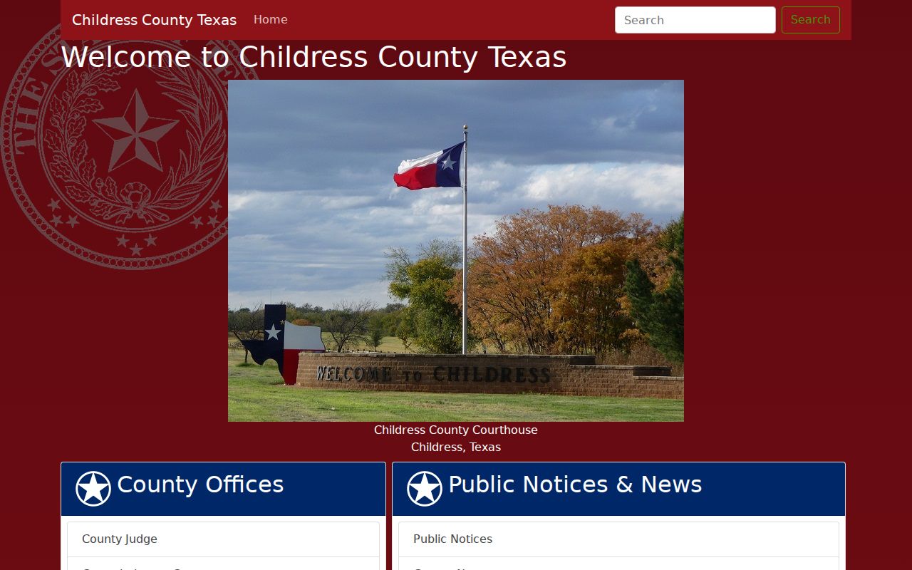 Childress County official homepage and courthouse information